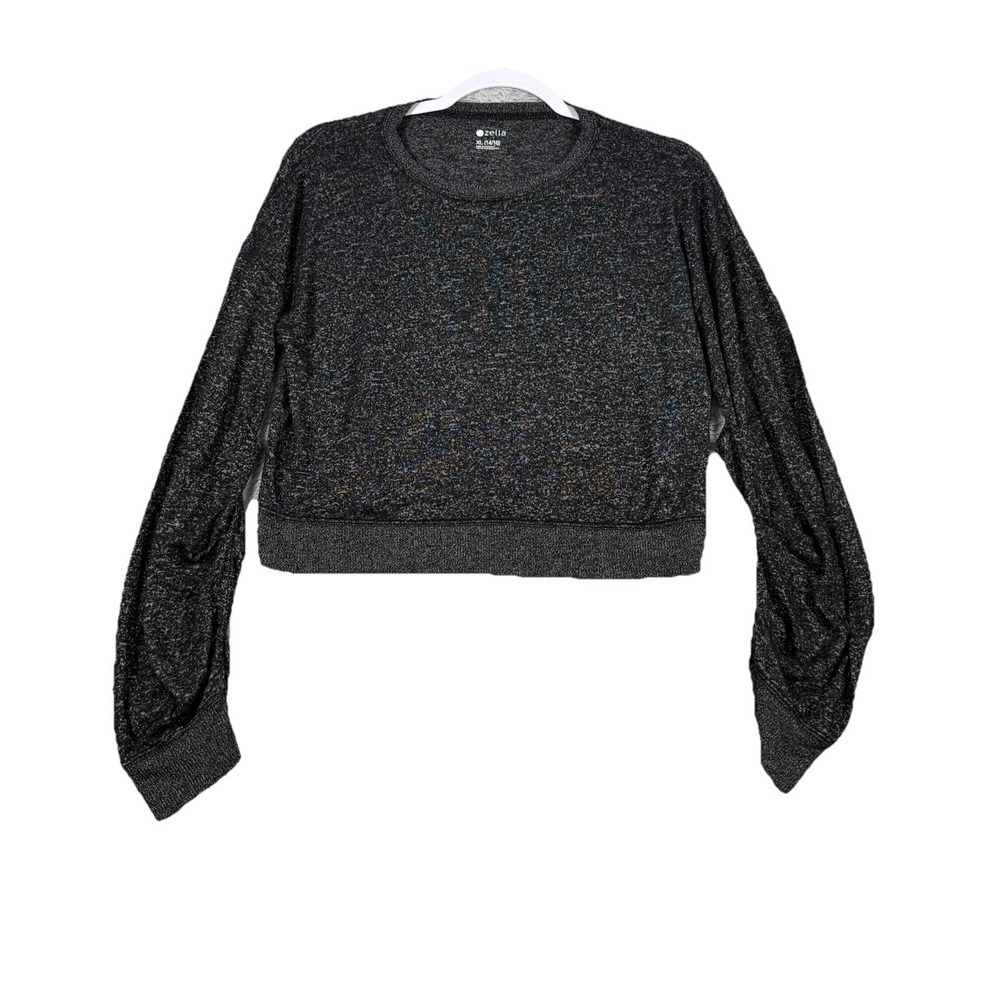 Zella Crop Sweater Girls XL (14-16) Black Long-Sleeved